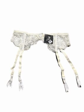 NWT 90s Italian Vintage Anggie Floral Lace Garter Belt (Ivory) Size Medium